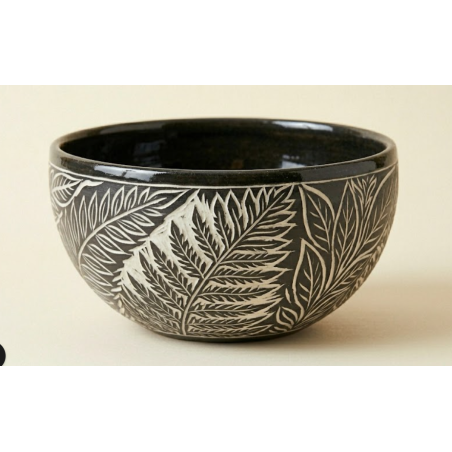 Miska Sgraffito Leaf